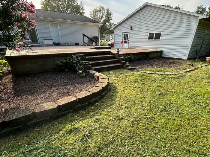 Deck and yard after trim and edge service